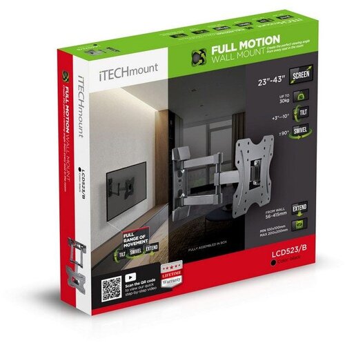 ITech Mount full motion zidni nosilec z dvojno roko s 3 gibanji od 26&amp;quot; do 43&amp;quot; Slike
