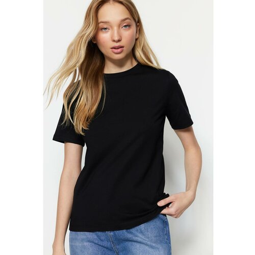 Trendyol Black Crew Neck Basic Knitted T-shirt Slike