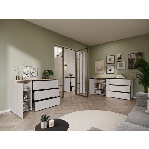 Germania Sivo-bež/v svetli naravni barvi komoda 90x91x41 cm Cormano &amp;ndash; Slike