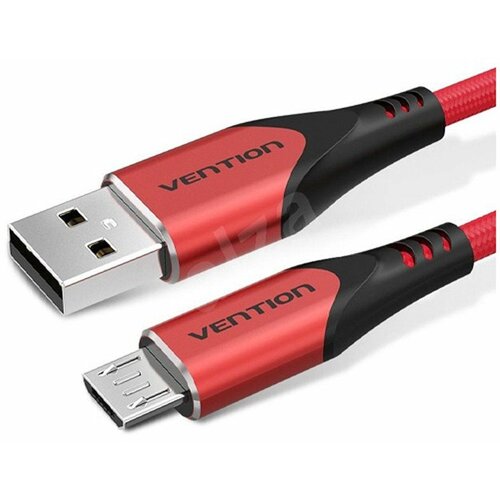 Vention usb 2.0 to micro-b right angle cable 1M red aluminum alloy type(reversible design) Cene