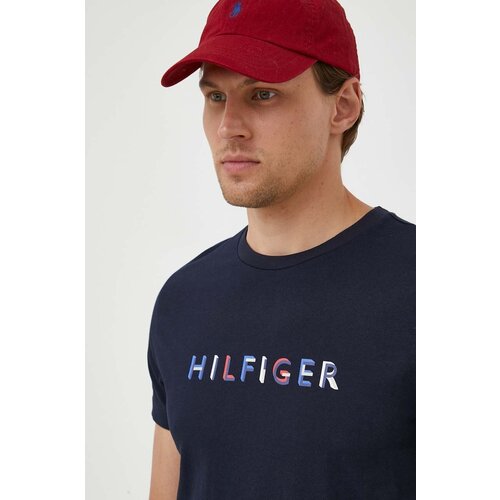 Tommy Hilfiger Bombažna kratka majica mornarsko modra barva Slike