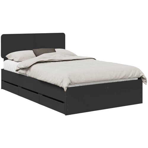 vidaXL Okvir za krevet Crna 120 x 190 cm Inženjersko Drvo Cene