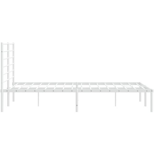 Metalni okvir za krevet s uzglavljem bijeli 120x200 cm Slike