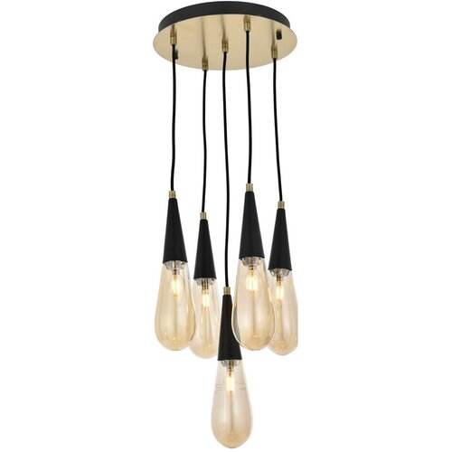 Opviq Luster AV-4236-5ET, 90x33cm, IP20, 220V-240 V, Zlatno-crne boje Slike