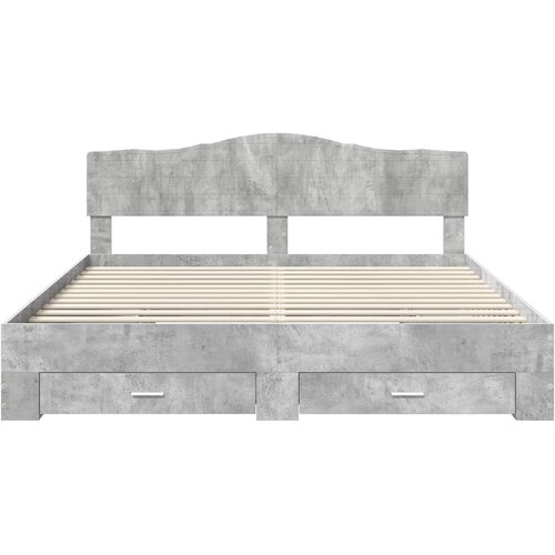  Krevetna konstrukcija s ladicama Betonski sivi 180 x 200 cm Siva 203 x 183 x 90 cm Slike