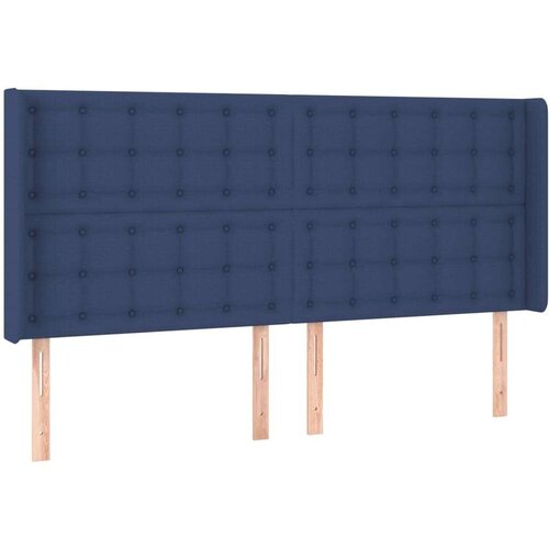  Krevet box spring s madracem LED plavi 160x200 cm od tkanine Slike