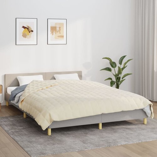 vidaXL Obtežena odeja svetlo krem 200x200 cm 9 kg blago Cene