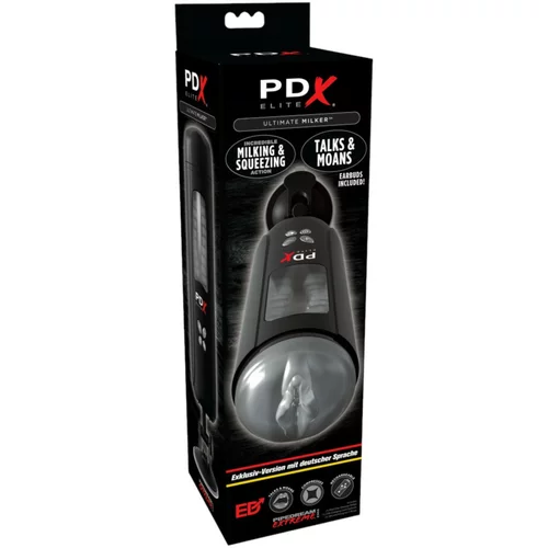 PDX Ultimate Milker - punjivi masturbator za muženje penisa (crni)