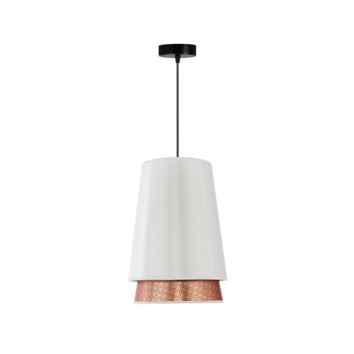  Duolla - Visilica na sajli BELL SHINY 1xE27/15W/230V &amp;Oslash; 25 cm bela/bakrena Slike