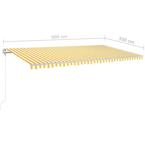  Tenda na automatsko uvlačenje 600x350 cm žuto-bijela Slike