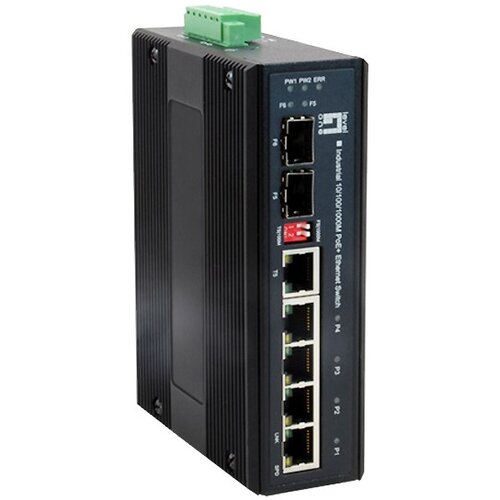 Level One Switch 4x GE IES-0620 2xGSFP 126W 4xPoE Slike