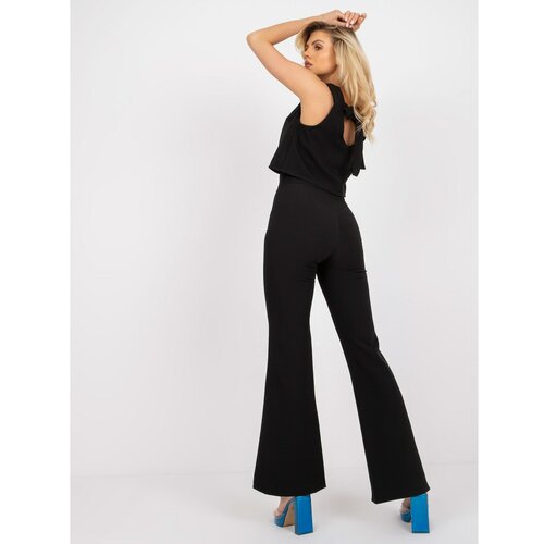 Fashion Hunters Black elegant set with high waist trousers Slike
