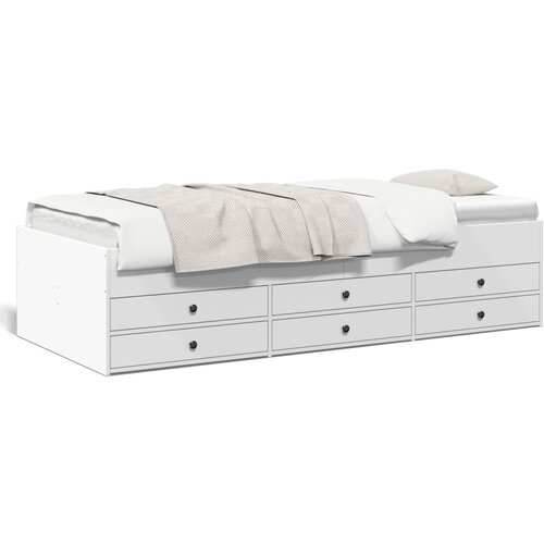 vidaXL Dnevna postelja s predali bela 90x190 cm inženirski les Cene