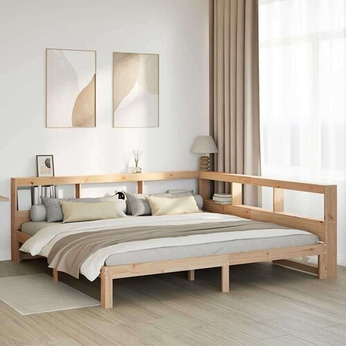  Knjižna postelja brez vzmetnice 200x200 cm trdna borovina Cene