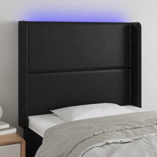  LED uzglavlje crno 103x16x118/128 cm od umjetne kože Cene