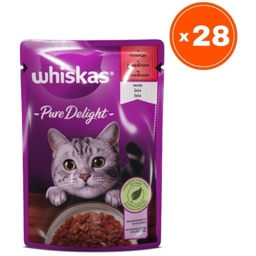 Whiskas Vlažna hrana za mačke Pure delight, Govedina, 85 g, 28 komada Cene