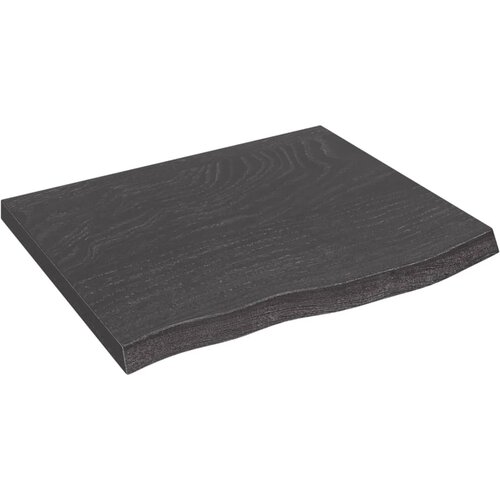 vidaXL Stenska polica temno siva 60x50x4 cm obdelana trdna hrastovina Cene