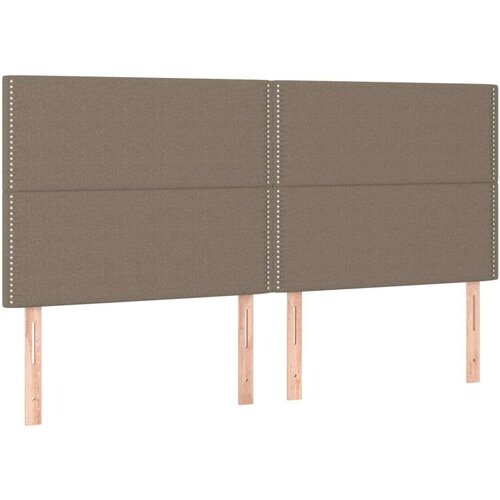  Uzglavlje smeđesivo 200x5x118/128 cm od tkanine Slike