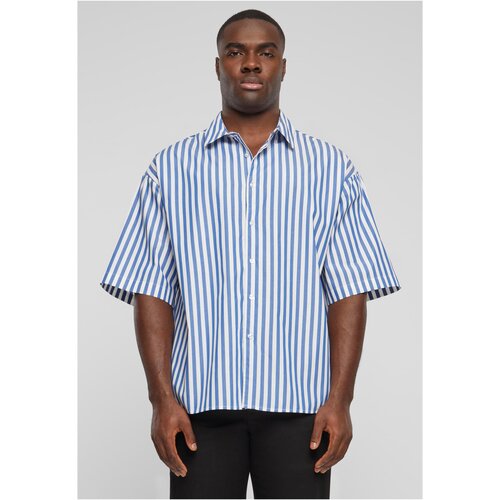 Urban Classics Men's short-sleeved shirt Striped Summer white/blue Cene