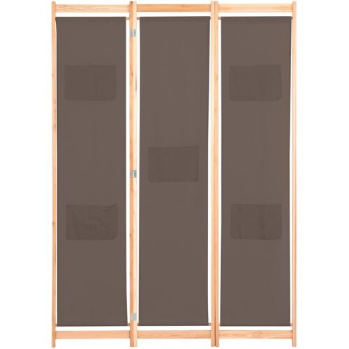  pregrada s 3 panela od tkanine 120 x 170 x 4 cm smeđa Slike