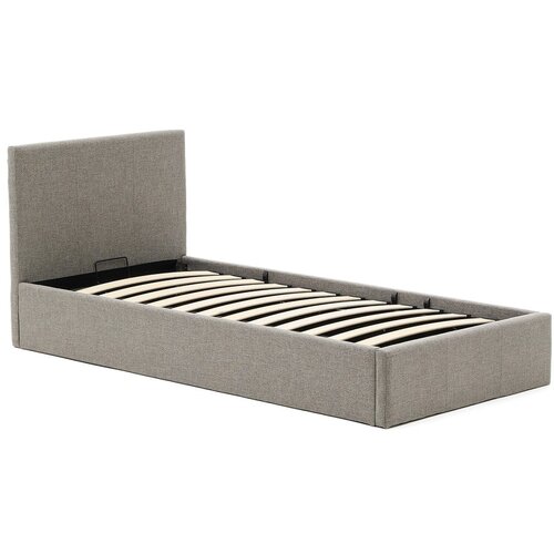 Kave Home Siva oblazinjena postelja s prostorom za shranjevanje z letvenim dnom 90x200 cm Nahiri &amp;ndash; Slike