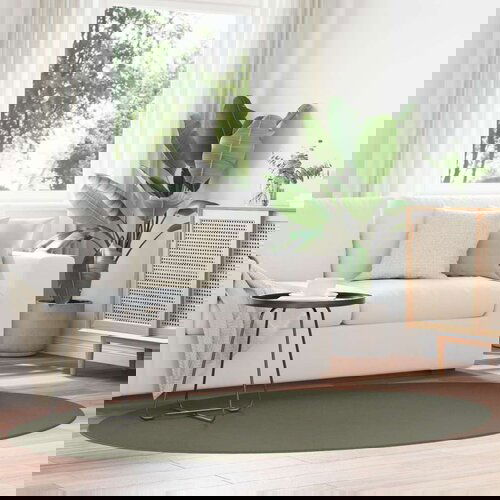  Preproga &amp;#039;HUARTE&amp;#039; Temno zelena 140x200 cm Ovalna Slike