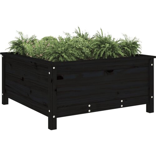  Vrtna sadilica crna 82,5 x 82,5 x 39 cm od masivne borovine Slike