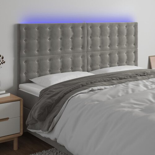 VidaXL LED uzglavlje svjetlosivo 180x5x118/128 cm bar&amp;scaron;unasto Slike