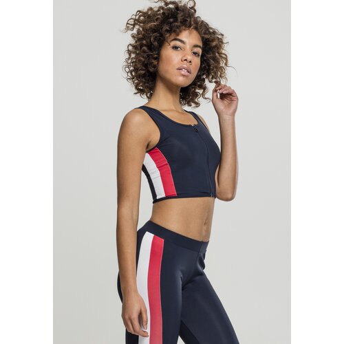 UC Ladies Women&amp;#039;s top with side stripe with zipper in navy blue/fiery red/white Slike