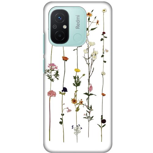 silikonska maska za Xiaomi Redmi 12C Flower Print Skin bela Slike