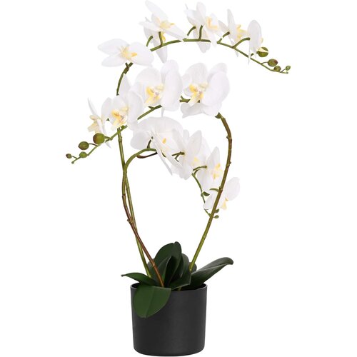vidaXL Umetna orhideja s saksijo Bela 45 x 15 x 65 cm, (5000253675) Cene