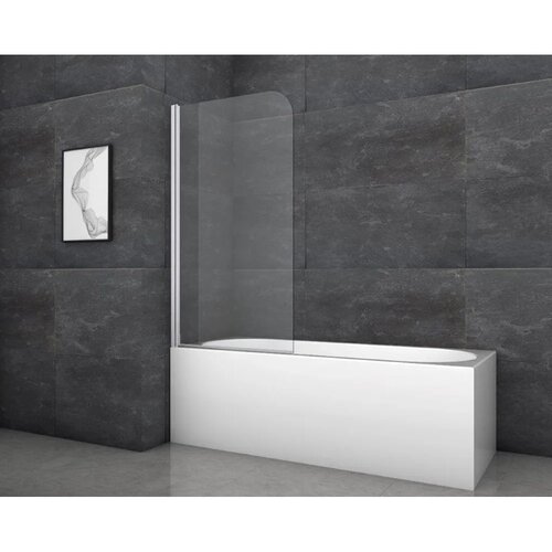 Aurlane zložljiva stena za kopalno kad silver classic 80 x 140 cm krom 1-krilna Cene