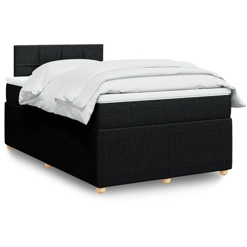 vidaXL Box spring postelja z vzmetnico črn 120x200 cm blago Cene