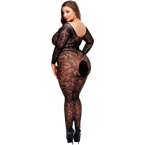 BACI Plus Size - mačkasta haljina s dugim rukavima s uzorkom - crna (XL-XXL) Cene