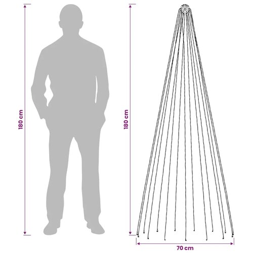  Božićno svjetlo za drvce sa &amp;scaron;iljcima 270 LED lampica - 180 cm Slike