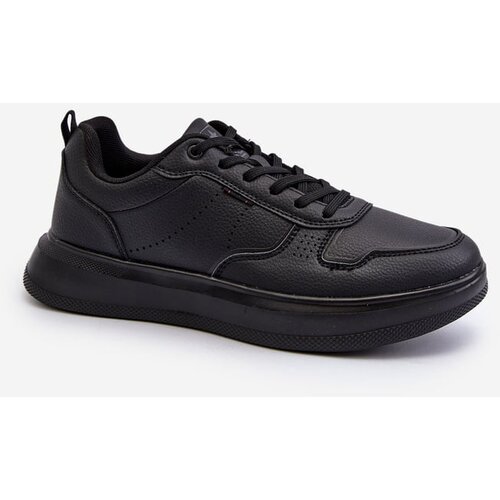 PE1 Lightweight Men's Platform Sneakers in Black Eco Leather Uziran Cene