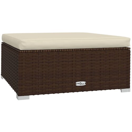 Maison Chic Vrtni stolček - Vrtni stoli z blazino rjav 70x70x30 cm poli ratan JS830, (21878883) Cene