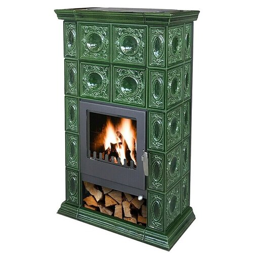 DOMOFIRE Kamin na drva Altenburg (8 kW, Kapacitet grijanja prostorije: 160 m&amp;sup3;, Zelena) Slike