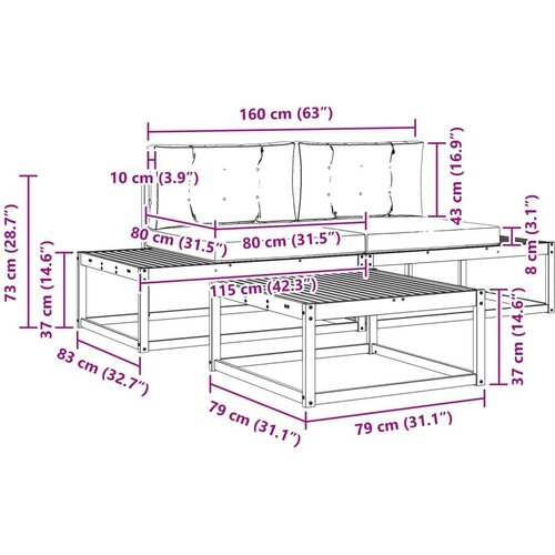  Set vanjskih sofa s jastukom 3 Komad Prirodna i bež Slike