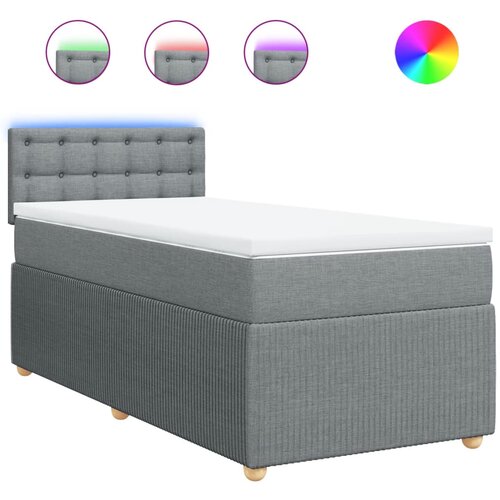 Maison Chic Box spring postelja - Vzmetna postelja z vzmetnico svetlo siva 90x200 cm blago SL11095, (21901674) Cene