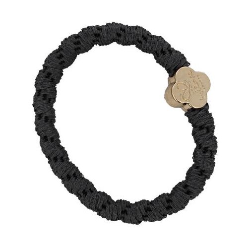 By Eloise London Woven Gold Quatrefoil Charcoal Grey elastika za lase Cene