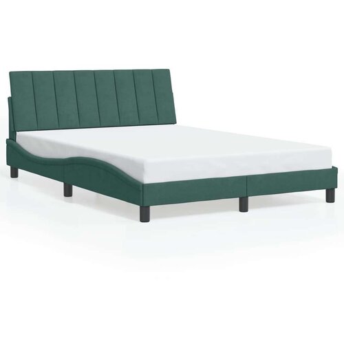  Posteljni okvir z LED lučkami temno zelen 120x200 cm žamet Cene