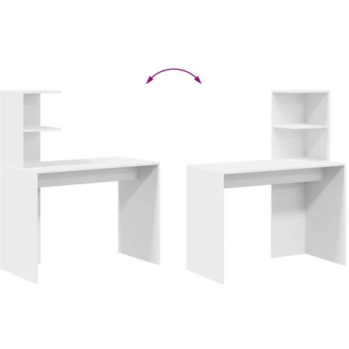  Stol s policom Bijelo 102 x 50 x 124 cm Konstruirano drvo Slike