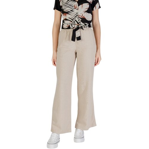 Only Lahkotne hlače & Harem hlače Onlcaro Mw Linen Bl Pull-Up 15291807 Bež Cene