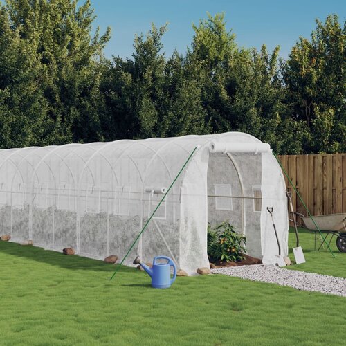  Staklenik s čeličnim okvirom bijeli 44 m&amp;sup2; 22 x 2 x 2 m Slike