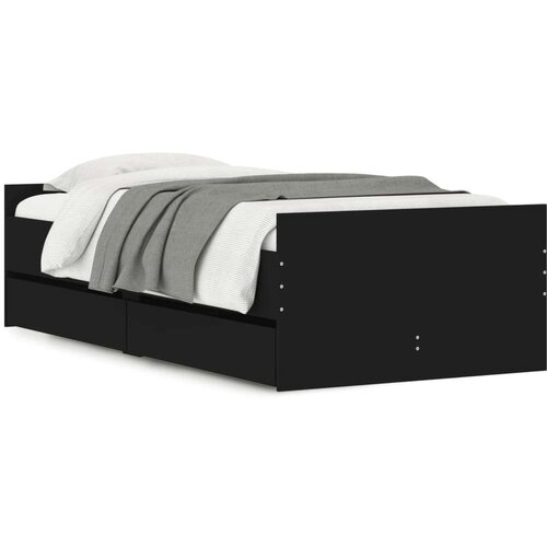 VidaXL Okvir kreveta s ladicama crni 90 x 190 cm Slike