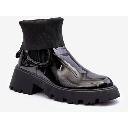 Kesi Women's shiny ankle boots black Pavo