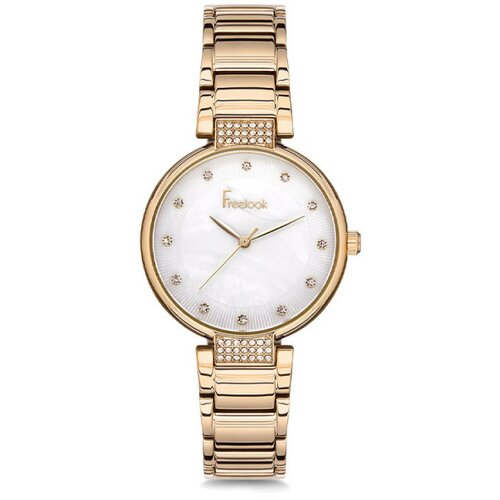 Freelook ženski lumiere beli,zlatni elegantni ručni sat sa zlatnim metalnim kaišem Cene