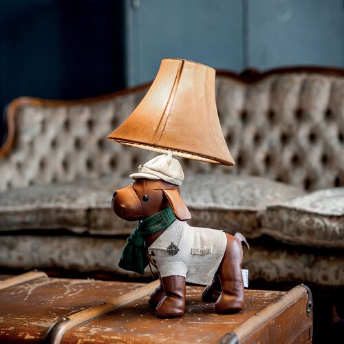 Happy Lamps Kinder tafellamp jachthond bruin - Spike Cene
