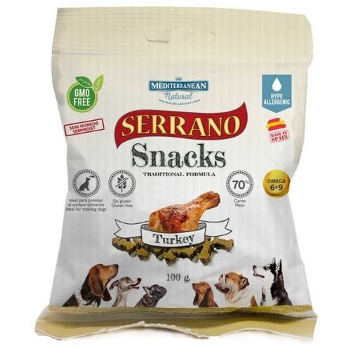 Mediterranean Natural - Serrano Mediterranean Natural poslastica za pse Serrano Gluten-free puretina 100 g Slike